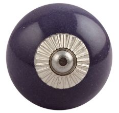 Purple Round Silver Fitting Ceramic Cabinet Knob Online